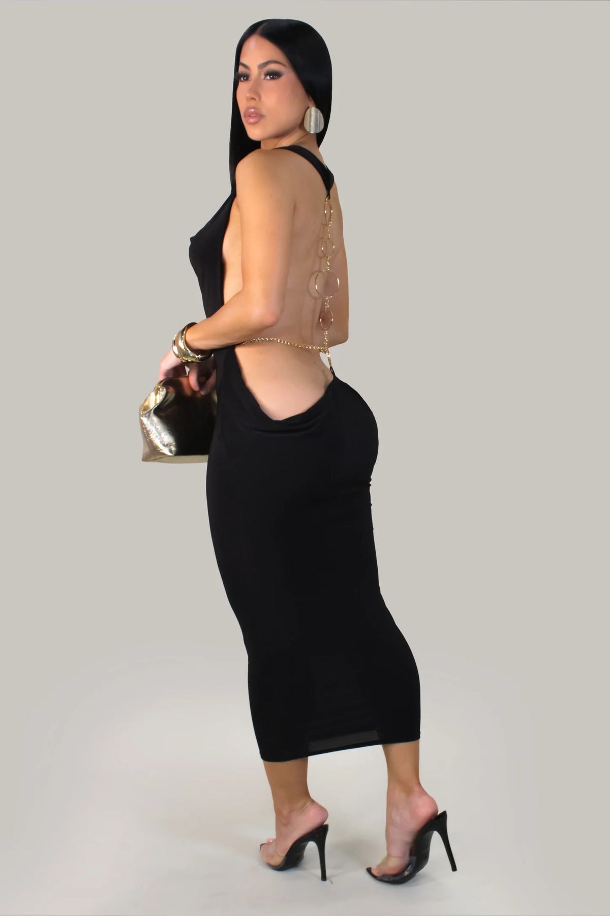 Back Chain Dress Black