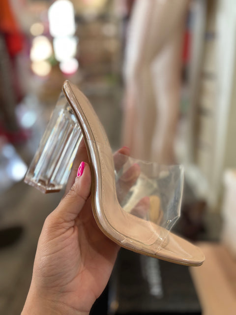 Clear Thick Heels