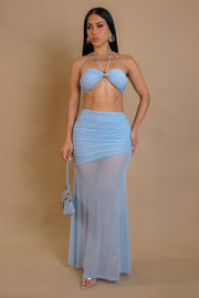 Baby Blue Maxi Skirt Set