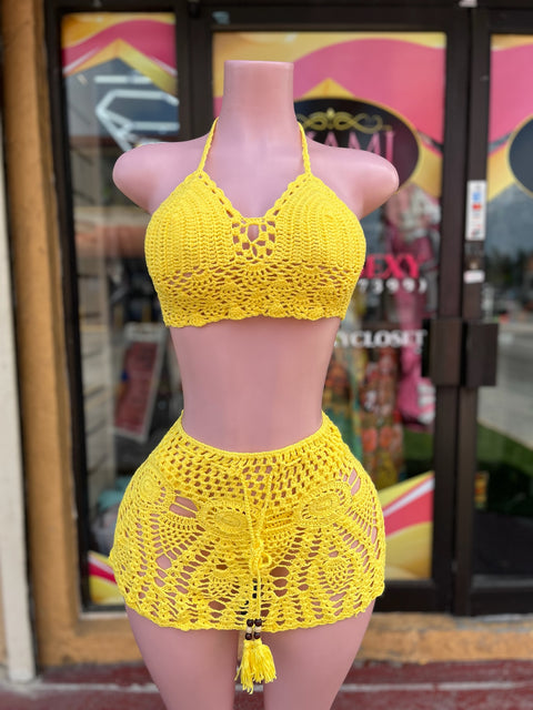 Crochet Bikini With Skirt