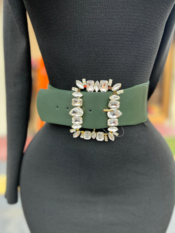 Green Diamond Square Belt