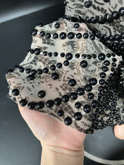 Black Diamond Maxi Dress With Gloves