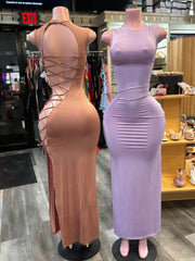 Open Cut Maxi Dress