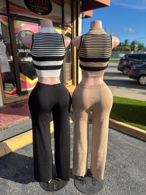 Elegant Stripe Pant Set