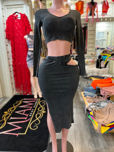 Fitted Cut Up Skirt Set