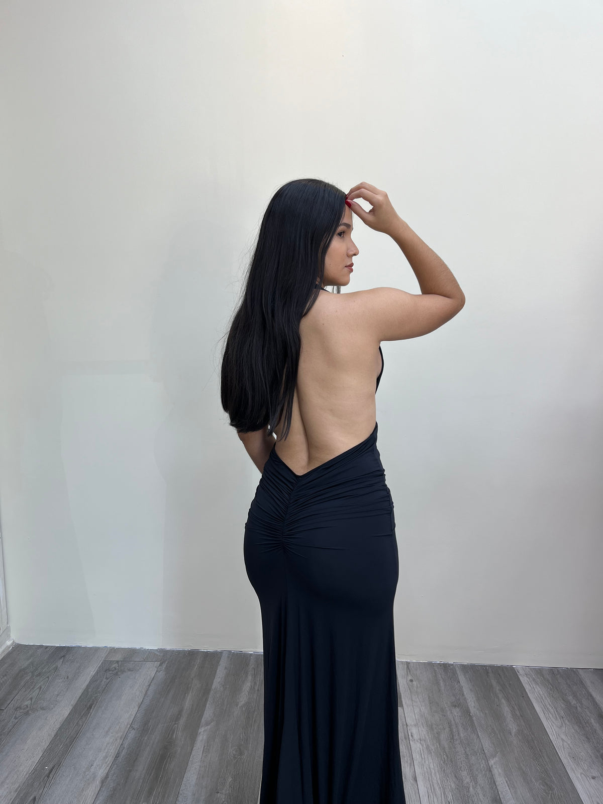 Open Black Maxi Dress