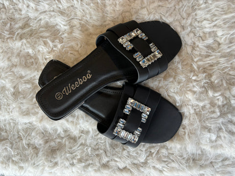 Diamond Square Buckle Sandals