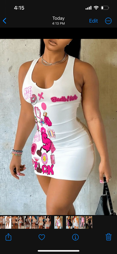 Bad B Print Bodycon Dress