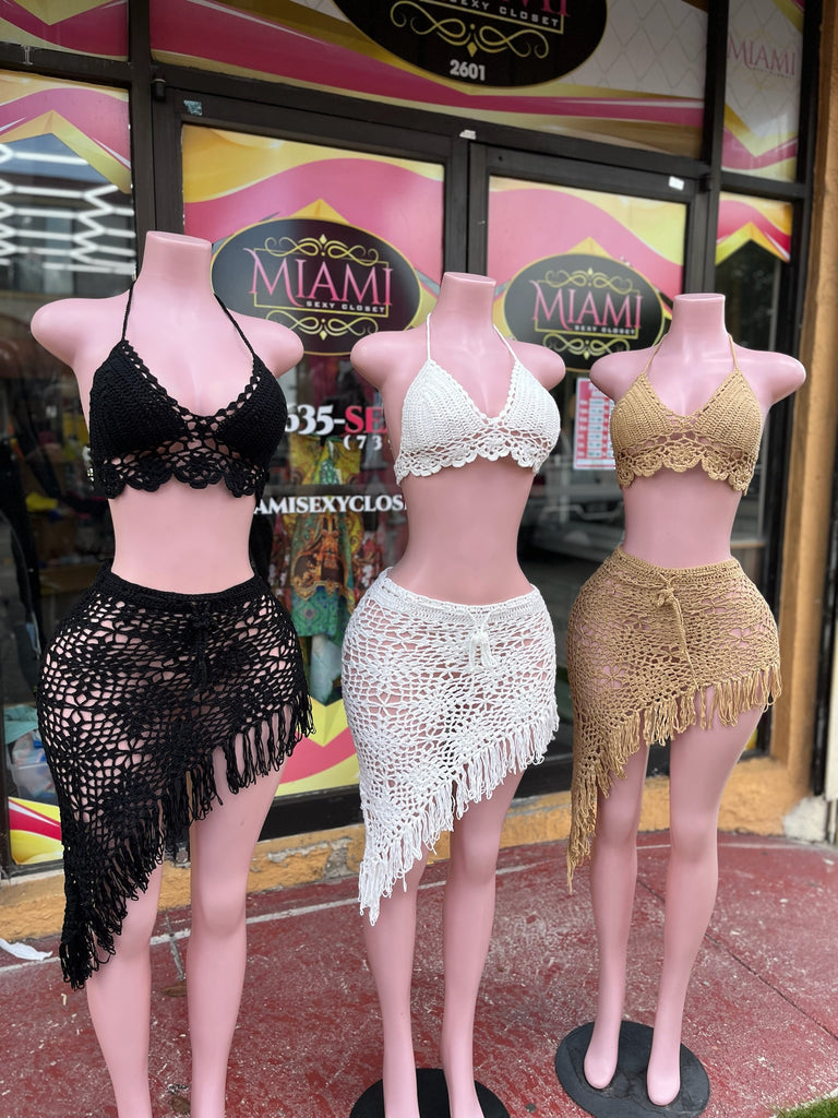 Side Skirt Crochet Skirt set
