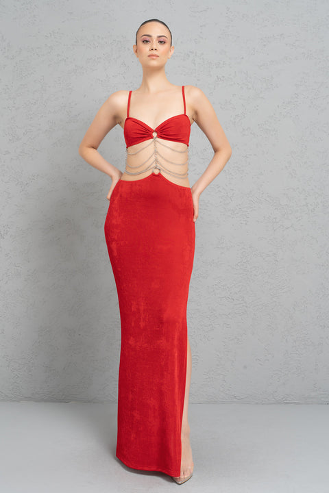 Chain Ladder Cut Out Maxi Dress
