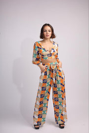 Hologram Wide Leg Pant Set