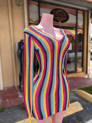 Colorful Long Sleeve Cover Up