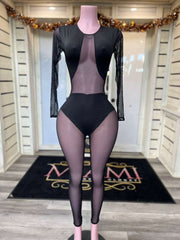 Mesh Up Sexy Black Jumpsuit