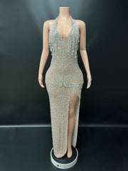 Chandelier Halter Maxi Dress