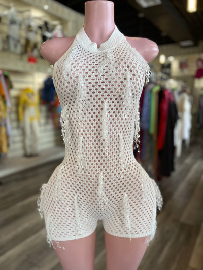 Sheer Knitted Romper