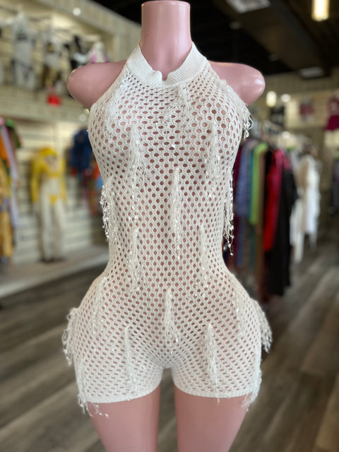 Sheer Knitted Romper