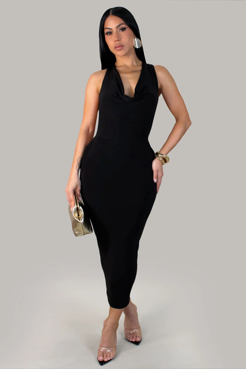 Back Chain Dress Black