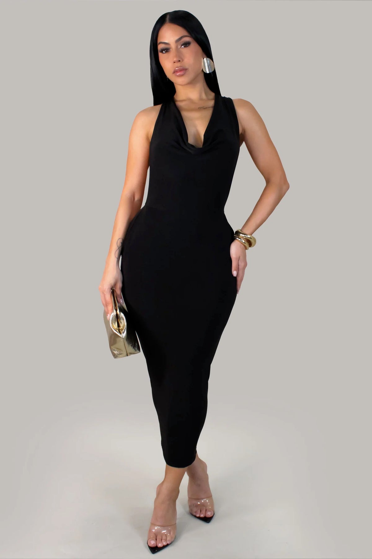 Back Chain Dress Black
