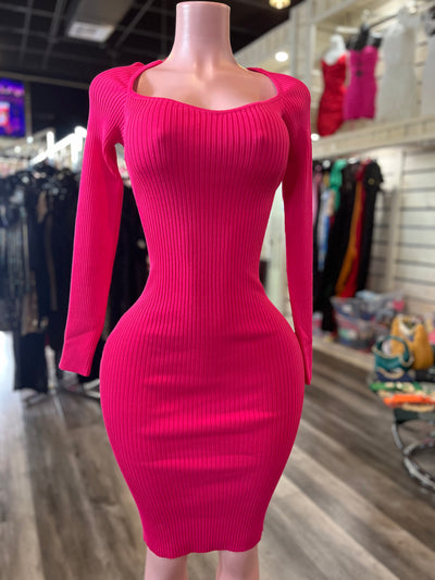 Long Sleeve Cuddle Pink Dress