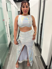 Metallic Skirt Maxi Set