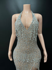 Chandelier Halter Maxi Dress