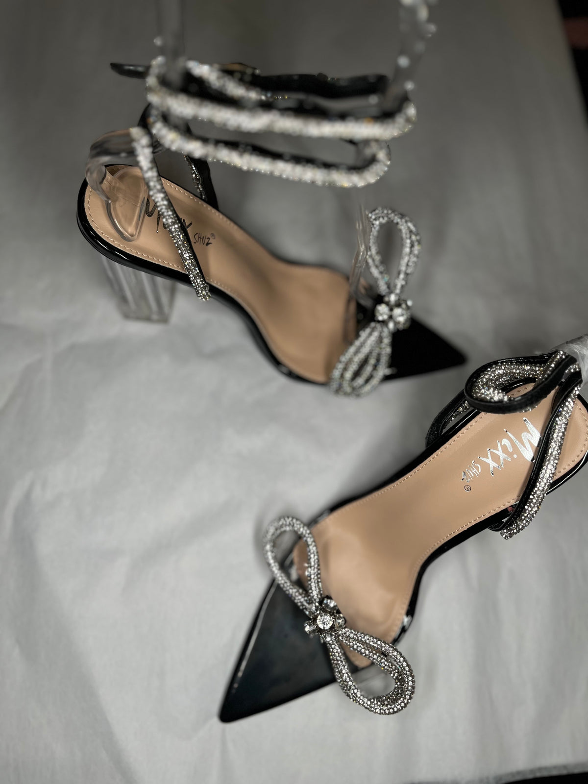 BEDAZZLED BLACK PUMPS