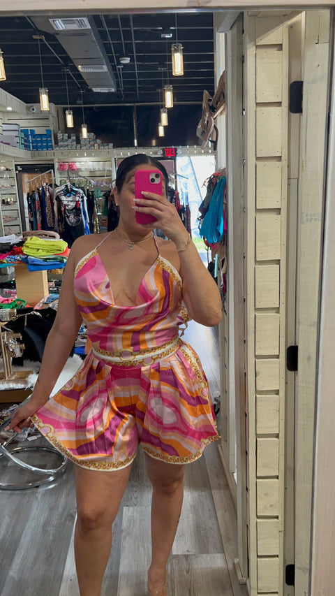 Pink Swirl Short Set