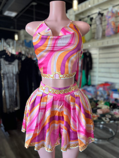 Pink Swirl Short Set