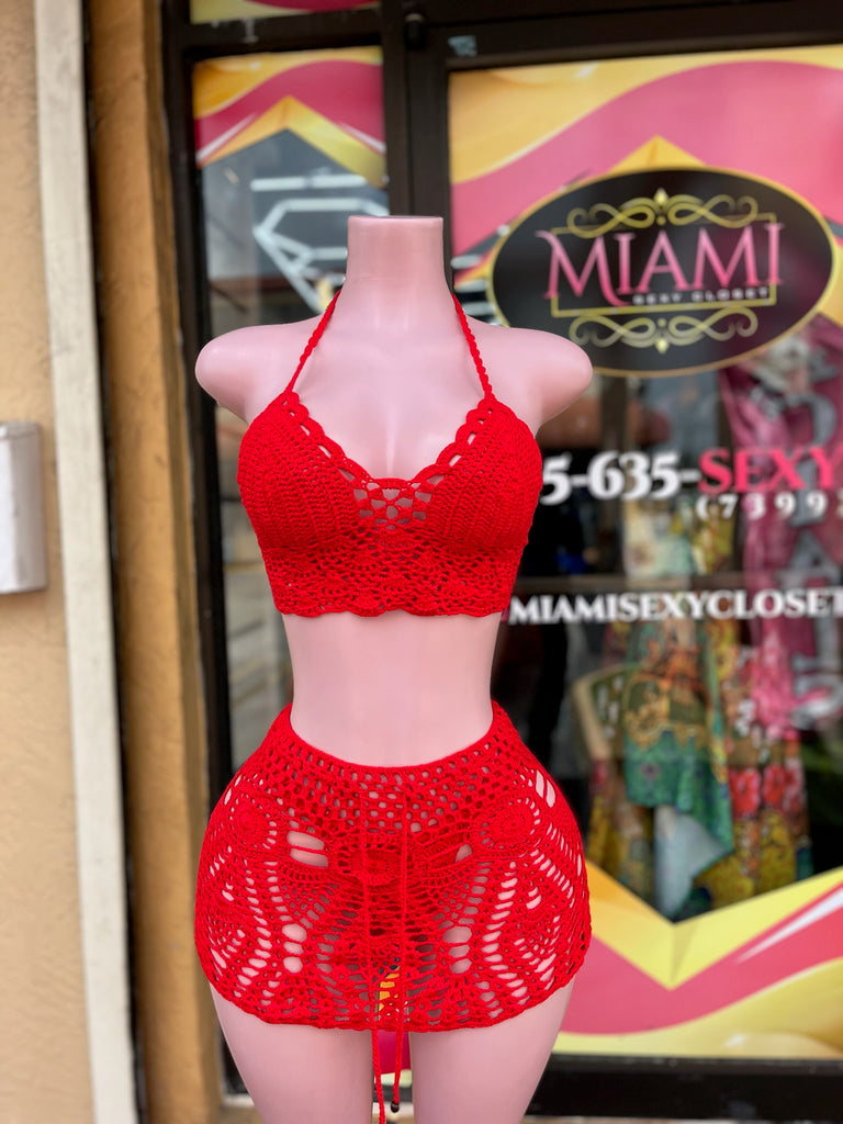 Crochet Bikini With Skirt
