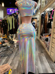 Metallic Skirt Maxi Set