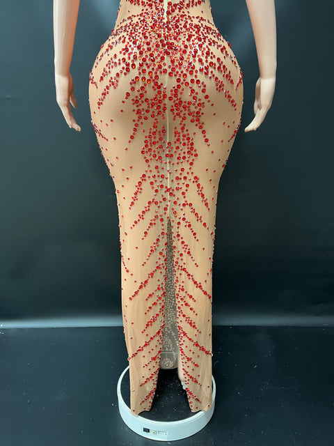 Red Sprinkle Diamond Dress
