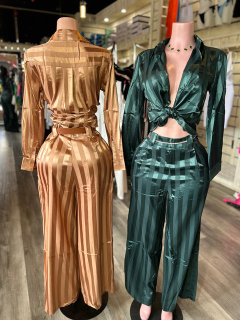 Elegant Satin Pant Set