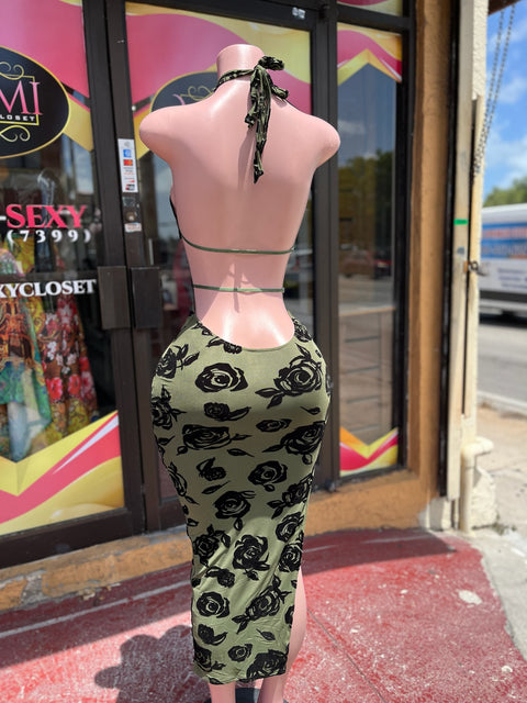 Rose Green Dress