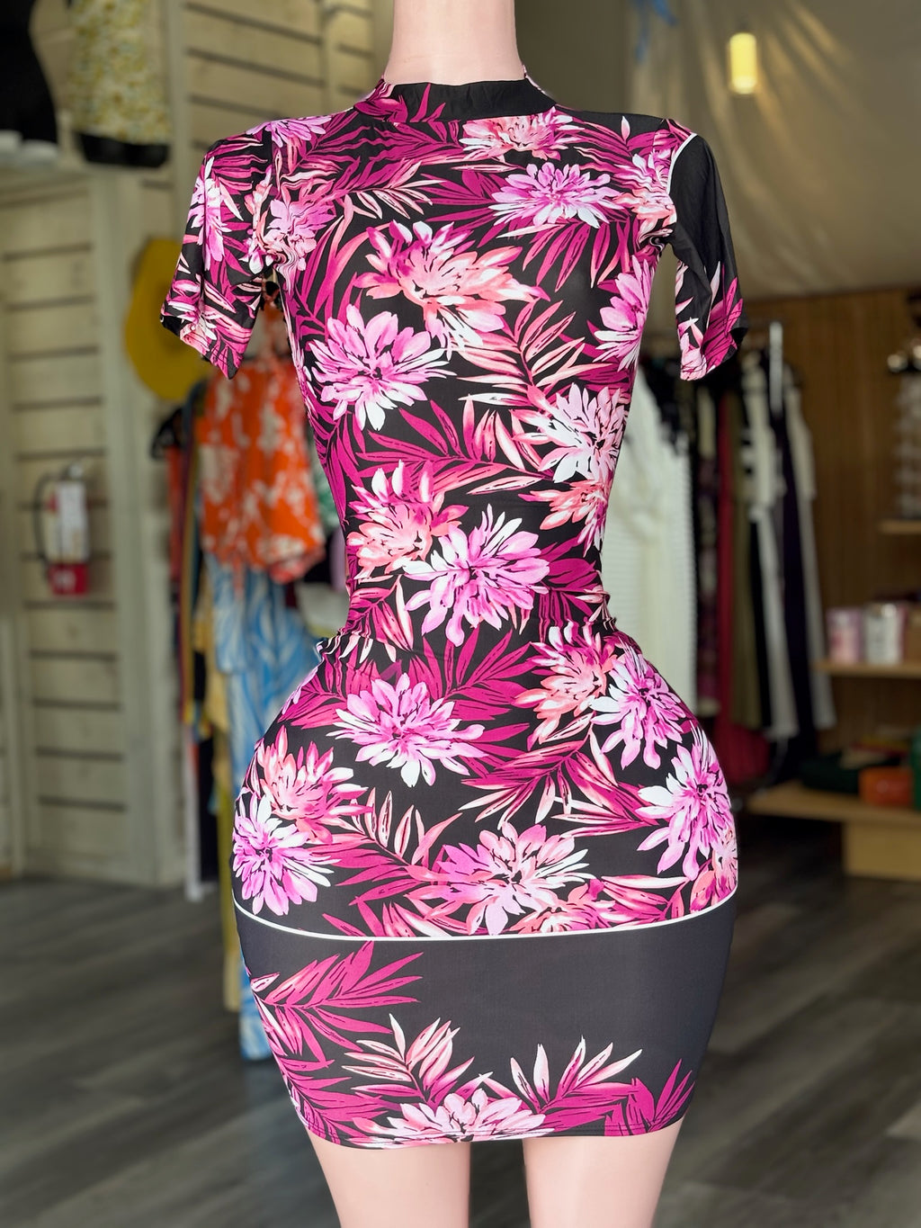 Pink Black Dress