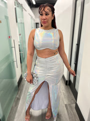 Metallic Skirt Maxi Set