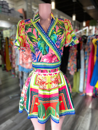 Tropical Flare Short Set