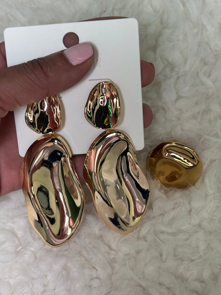 Abstract Gold Jewelry Set
