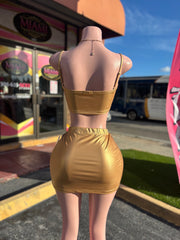 Gold Skirt Cute Set