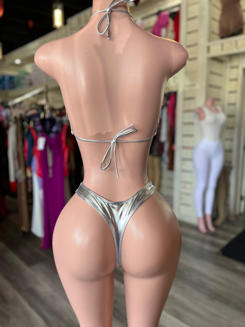Metallic O Ring Bathing Suit