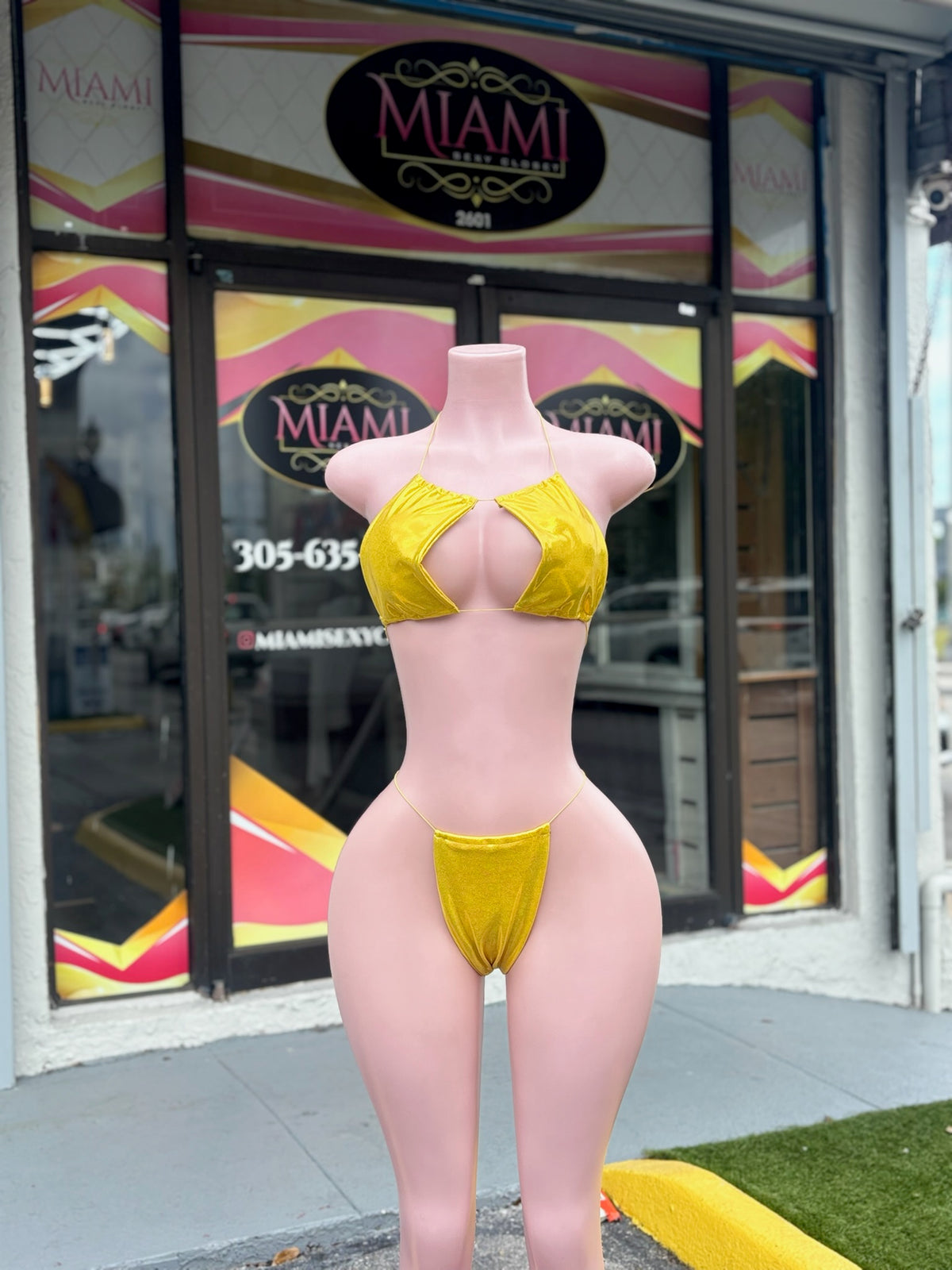 Yellow Metallic Micro Bikini