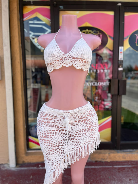 Side Skirt Crochet Skirt set