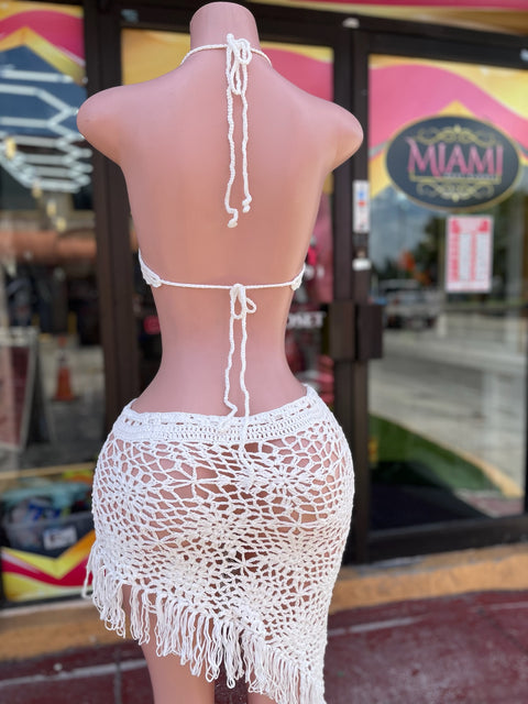 Side Skirt Crochet Skirt set