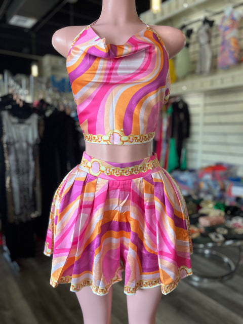 Pink Swirl Short Set