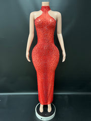 Ferrari Red Diamond Maxi Dress