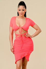 Ruffle Front Tie Dress