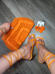 Wrap Around Orange Heels
