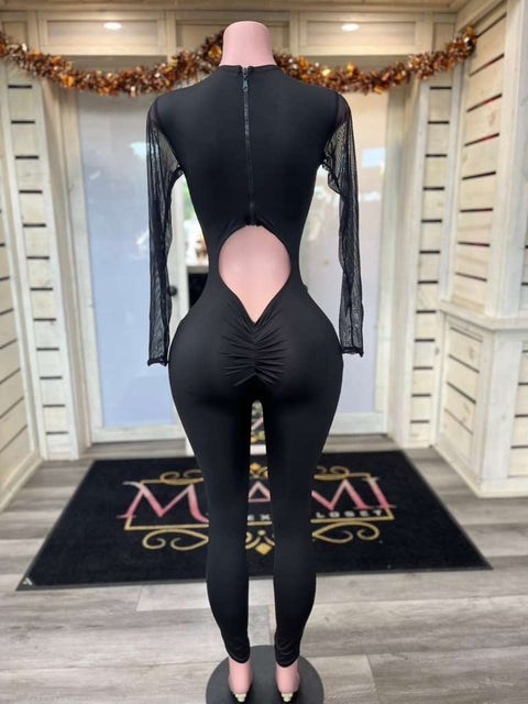 Mesh Up Sexy Black Jumpsuit
