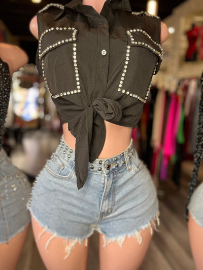 Metal Stud Shorts
