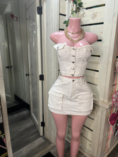 White Denim Set