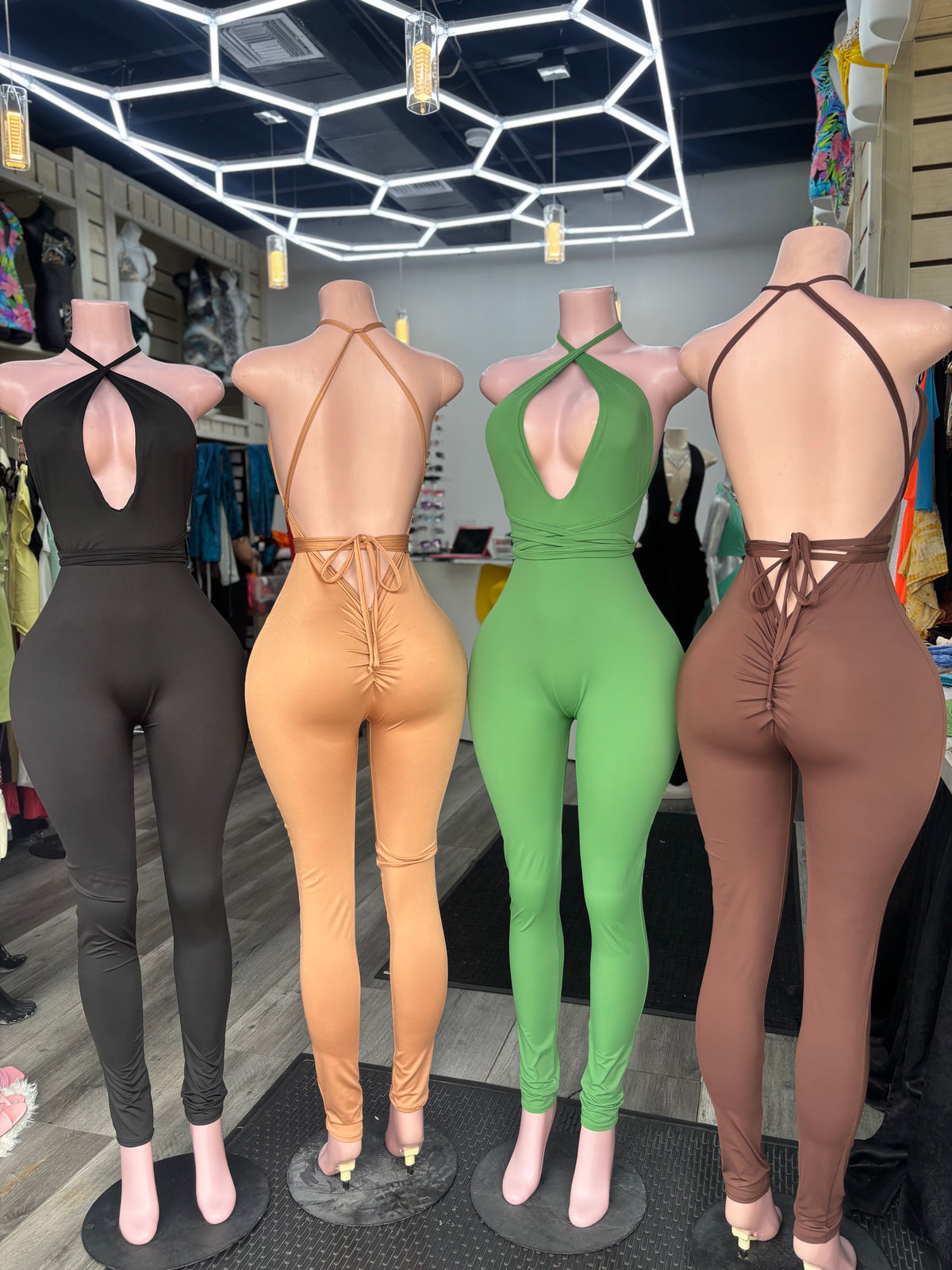 Strap Me Up Jumpsuit Nude